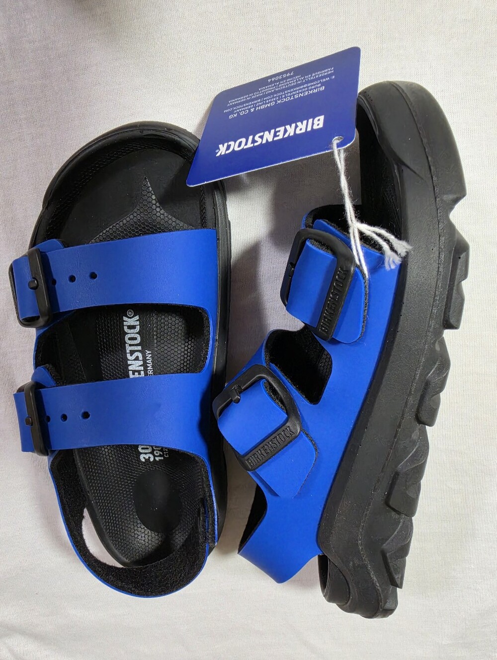 Birkenstock Mogami Kids Sandals — Ultrablue & Black Size Size C12 30/190 NEW